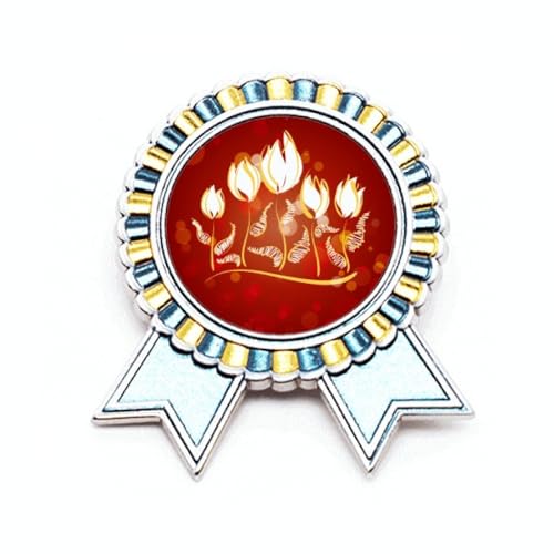 Broche tulipe peinte à la main en métal taille M au design artisanal