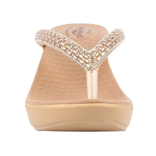 Image of Medifeet Slip-On Wedges Sandals II Rhinestones and Crystals Sandals II Cushion Fashion Sandals For Women's