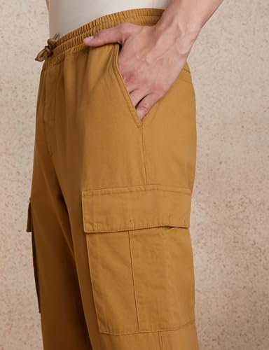 Image of Amazon Brand - Symbol Men's Regular Fit Cargo Trouser (Elasticated Waistband | 100% Cotton | Pants)
