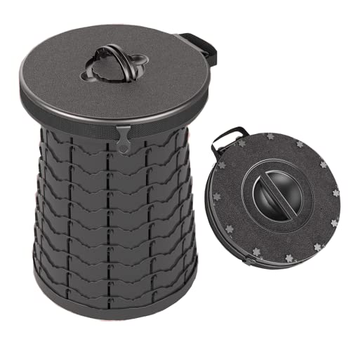 Benebomo tragbare klapphocker multifunktionaler,teleskophocker vergrößern und verdicken, Outdoor hocker faltbar 300kg tragkraft,maximale Höhe 50 cm (Black) Cover