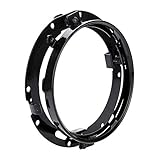 KIMISS 1PC Headlight Bracket for Jeep Wrangler, 7 inch Auto Car Headlight Mounting Bracket Aluminum Alloy Round Ring Bracket(Black)