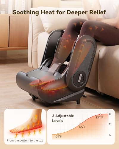 Image of EaseZen 2 in 1 Collapsible Foot and Calf Massager with Heat with Neuropathy