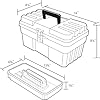 Akro-Mils 09514CFT ProBox 14-Inch Plastic Art Supply, Craft or Medical Storage Toolbox with Removable Tray, 14-Inch x 8-Inch x 8-Inch, Clear, 3-Pack #1