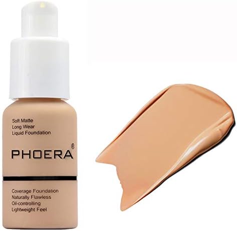 58g PHOERA Foundation Full Coverage Foundation Flawless Concealer Foundation Matte Oil Control Concealer Long Lasting Moisturizing Base Liquid Cover Cream Colour Changing Foundation for women&girls