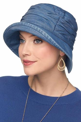 Denim Tencil Pleated Bucket Hat - Cardani Womens Bucket Hat
