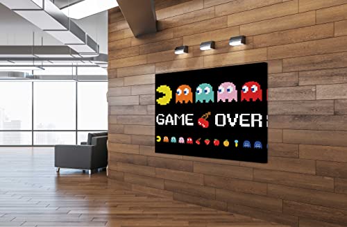 Spiritualhands Canvas Art Video Game Room Decor For Adults, Board Game Wall Decor Video Game Posters, Gamer Room Decor For Boys Bedroom, Game Tile Wall Art For Basement Game Room Decor (Game Room Pac-Man, 30" X 40" - Ready To Hang) #TOP3