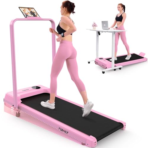 Image of FUNMILY Walking Pad Treadmill with Incline and Handle Bar, Foldable Treadmill for Home Office, Folding Walking Pad Treadmills with Remote Control, LED Screen