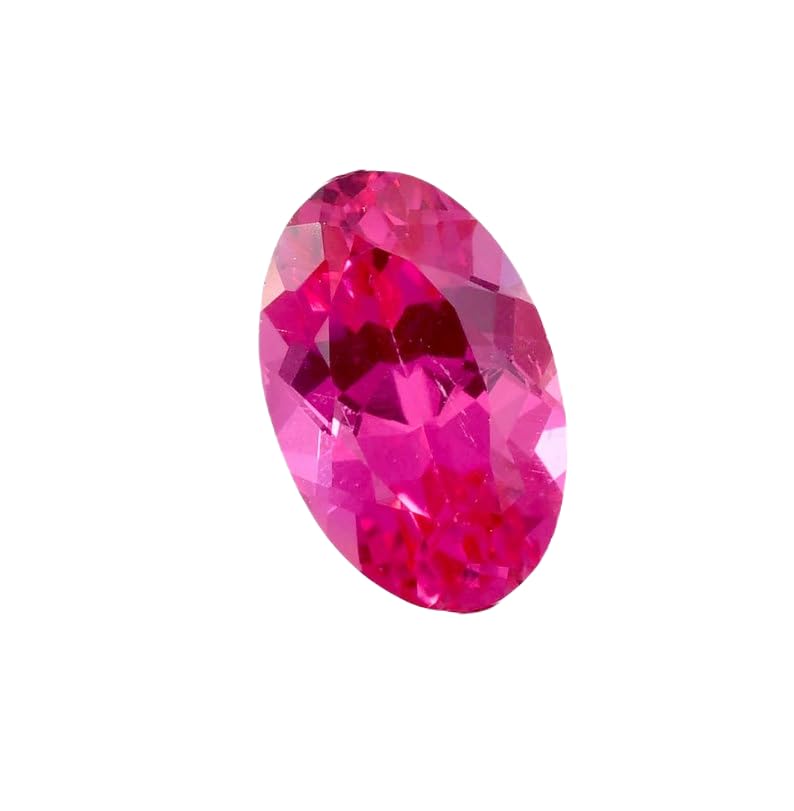Saphir rose naturel 12x8mm, pierre gemme ovale à facettes pour fabrication de bijoux et bague DIY