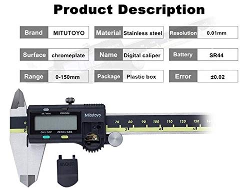 ZKLGS - Pied à Coulisse Digital Précis 150/200/300 Mm Acier Inoxydable - Étalon Numérique Étanche Pour Mesures Internes/Externes/Prof