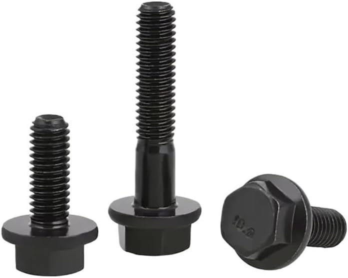 1pc M10 M12 M14 M16 Black Grade 10.9 Carbon Steel Flanged Hex Head Bolt Cap Screw(45mm,M10x1.25(1pcs))