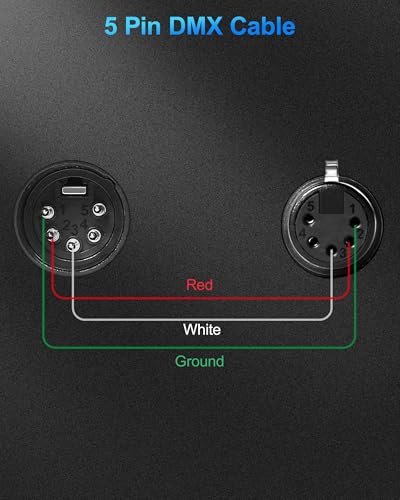 Câble DMX 5 broches 3m de qualité supérieure lot de 2 pour console éclairage