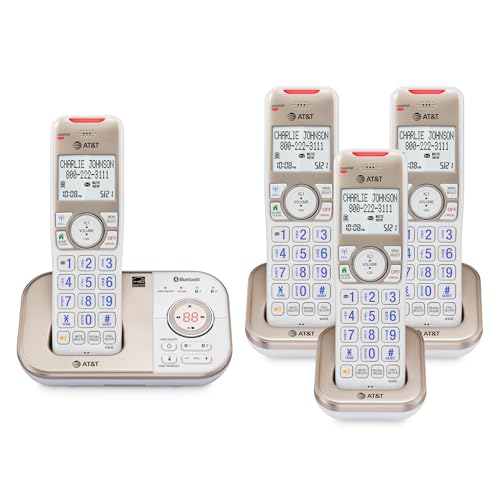 AT&T BL3112-4 Cordless Phone for Home, 4 Handsets