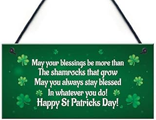RED OCEAN Novelty St Patricks Day Hanging Sign Plaque Irish Blessing Lucky Novelty Friendship Gifts