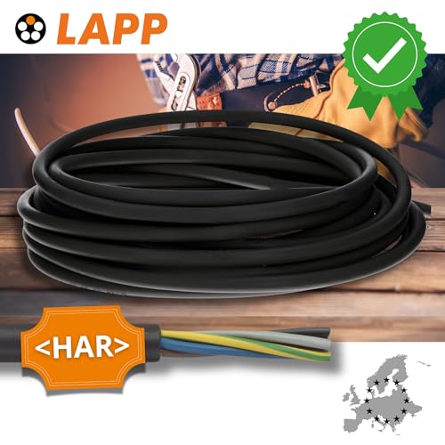 Lapp 16002583 H05RN-F 4 x 0,75 mm² przewód gumowy, elastyczny, odporny na promieniowanie UV, wytrzymały, odporny na olej, cienki kabel gumowy 4G0,75, czarny