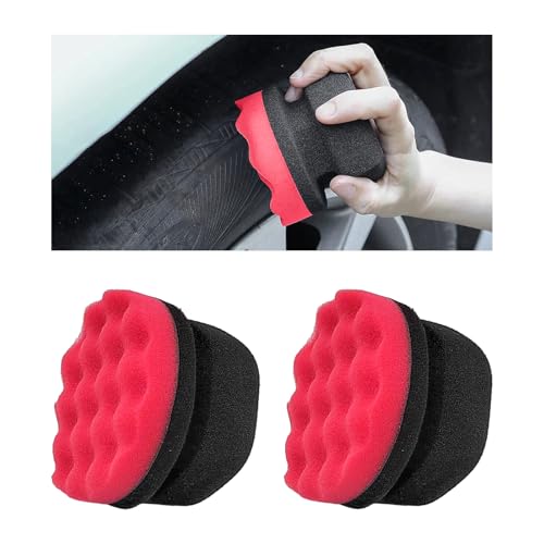 MUQIDA 2PCS Tire Shine Applicator Pad, 3.15 Inch Car Detailing