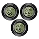 3-teiliges Mini-Digital-Innenraumthermometer, Temperatur- und Luftfeuchtigkeitsmonitor für Zuhause, digitales Hygrometer, Kinderzimmer, Gitarren-Inkubator, Reptilien, Auto-Gewächshaus, Schwarz