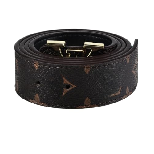 Women's Fashion Classic Metal Buckle Leather Belt with Jeans Dress