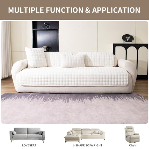 Mdsasfd Velvet Couch Cover, Washable Sectional Sofa Cover, Anti Slip Sofa Slipcover For 3 Cushion Couch Sofa L Shaped Armrest Backrest thumb #5