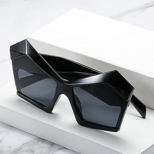 Oversized Irregular Cat Eye Sunglasses Women Retro Gradient Shades UV400 Exaggerated Large Men Champagne Sun Glasses2