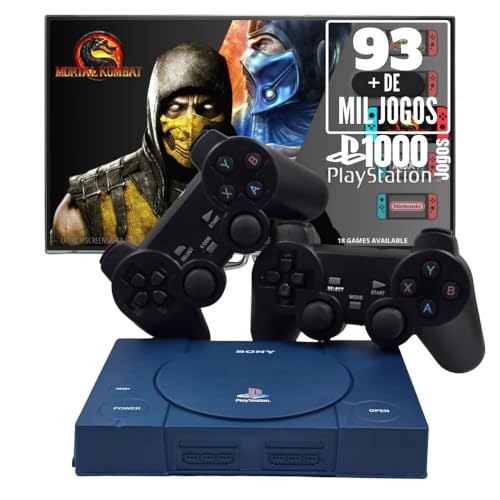 Console Retrô PSX com 93 mil jogos + 2 Controles diversos Games e...