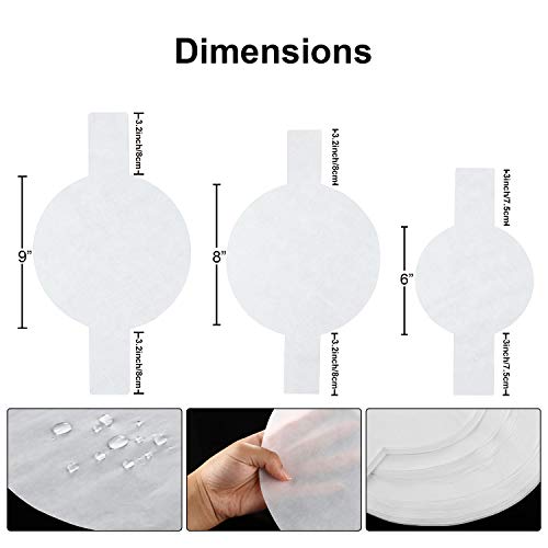 120 Pieces Parchment Rounds Paper Cake Pan Precut Circle Liners Non-Stick Parchment Paper With Lift Tabs For Baking, White (6 Inch, 8 Inch And 9 Inch) #TOP1