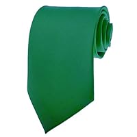 Algopix Similar Product 1 - Mens Solid Kelly Green Satin Necktie