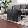 Ergode Halifax 3-Section Mobile Storage Cabinet with Drawers and Side Compartment – Versatile Organizer for Crafts, Tools, and Home Essentials in Black Finish #5