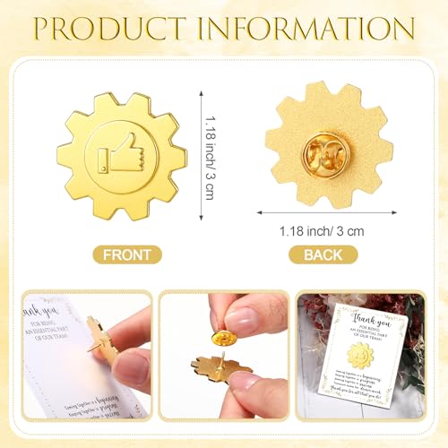 Image of Employee Appreciation Gifts Team Pins for Coworkers Bulk Inspirational Lapel Pin with Thank You Cards Organza Bags Team Appreciation for Back to School Office Staff Coworker