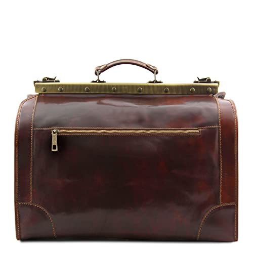 Tuscany Leather - Madrid - Gladstone Leather Bag - Small Size Dark Brown - Tl1023/5 #TOP4
