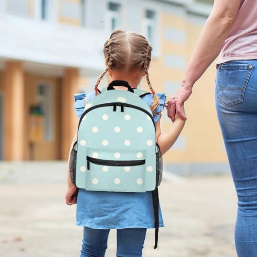 Petit sac à dos léger à pois vert clair idéal pour voyage et sorties