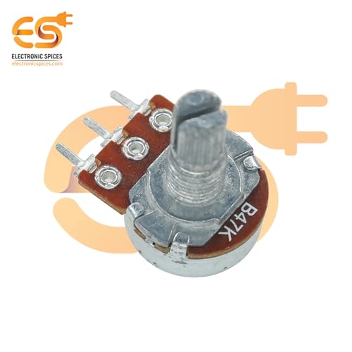 Image of Electronic Spices 47k 3Pin Round Shaft Rotary Potentiometer Volume Pot 47K with Knob for Multiple Applications (Pack of 4)