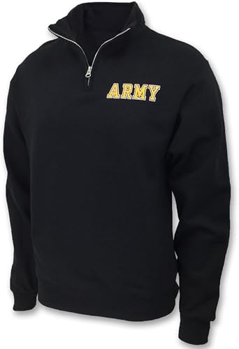 Armed Forces Gear US Army 1/4 Zip Sweatshirt for Men Black