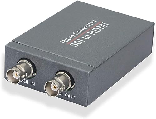 XMSJSIY Adaptateur Convertisseur SDI/HDMI, SDI vers HDMI Out, Répartiteur Audio Vidéo, Détection Automatique de Format