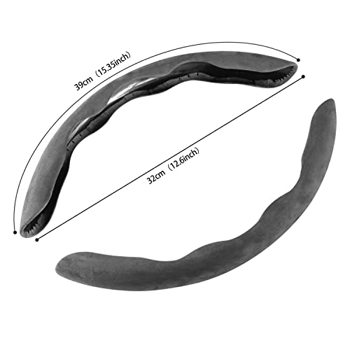 Quwei Universal Car Suede Steering Wheel Cover For Men And Women Removable Car Accessories Anti-Slip Car Sport Protection Covers Four Seasons #TOP2
