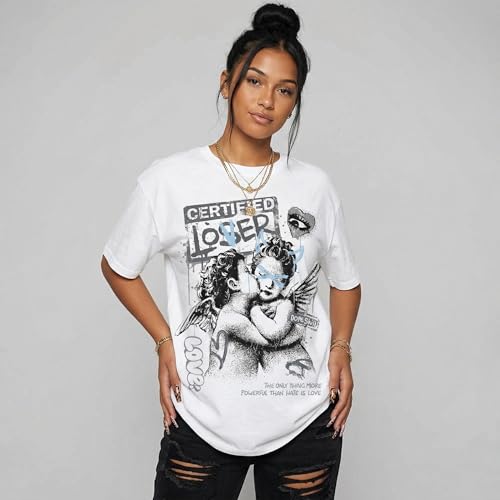 Image of DopeSkill Graphic Tee Streetwear Hip Hop Hypebeast Street Style Crew Neck Unisex T-Shirt Sneaker Colour Matching Shirts Angel