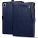 LMFULM® Hülle für Apple iPad Air (4/5th Gen) 2020-2022 (10,9 Zoll) PU Lederhülle Schlanke Leichte Tasche Knopf Stil Holster mit Ständer Geschäftlich Brieftasche Schutzhülle Blau