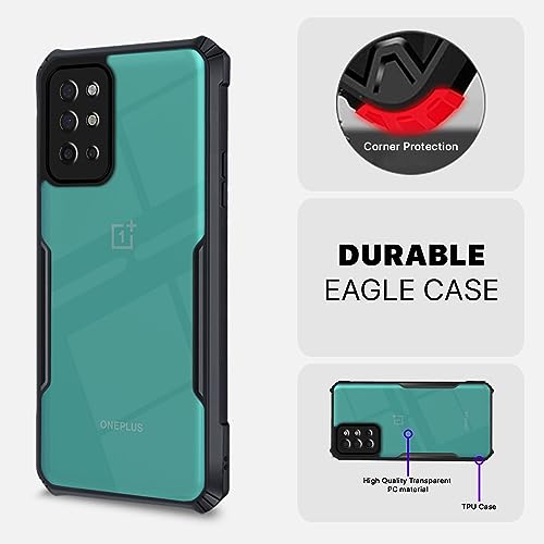 Image of Outlouders Back Cover for OnePlus 8T 5G | Ultra Hybrid Transparent | Full Camera Protection | Raised Edge | Crystal Clear Bumper Case(Black)