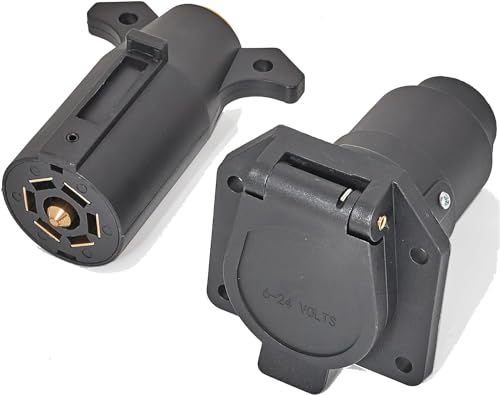 VELEGO RV 7 Pin Male and Female Trailer Connector, Truck Sid...
