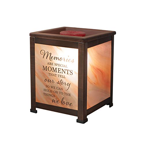 Elanze Designs Memories Moments Our Story We Love Copper Tone Metal Electrical Wax Tart & Oil Glass Lantern Warmer