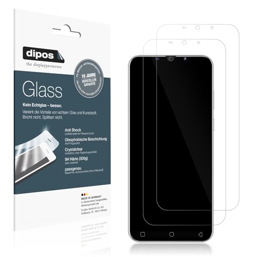 dipos I 2x Screen Protector compatible with MTGud Smartphone Flexible Glass 9H Display Protection