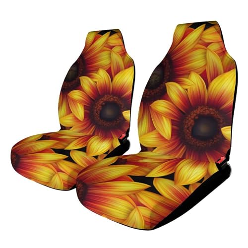 Sunflowers Floral Car Seat Covers Universal Car Front Seats Protector Auto Interior Accessories 2PCS