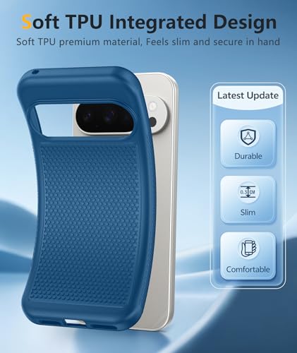 Image of FNTCASE for Google Pixel 10-Pro-XL Case: Pixel 9 Pro XL Shockproof Protective Lightweight Duty Cell Phone Cover Rugged with Non Slip Textured Back - Military Protection Bumper Tough, Blue