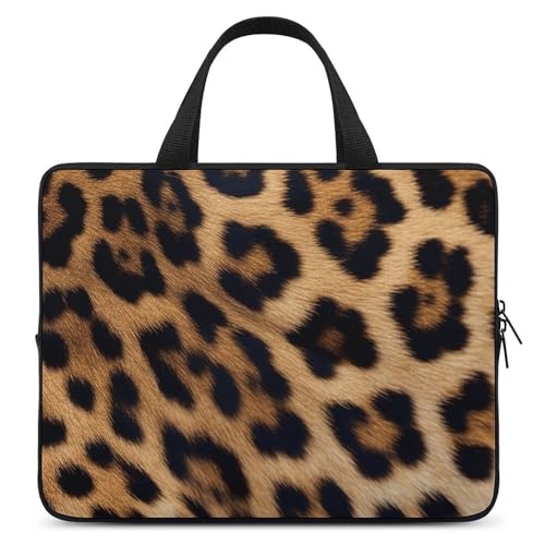 Housse ordinateur 15 pouces motif léopard fini les rayures avec cette pochette antichoc PC
