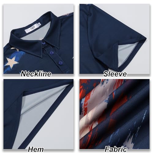 Camisetas polo patrióticas para hombre, camisa de golf USA | tejido suave y transpirable, gráfico de alta definición, polo del 4 de julio para Estados Unidos, ropa casual, ideal para fiestas del Día de la Independencia miniatura 4