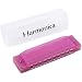 Juvale Harmonica for Kids - Translucent Diatonic Harmonica 10 Holes, Educational Musical Instrument, Mouth Organ for Children, Case Included, Pink 4.02 x 0.83 x 1.18 Inches
