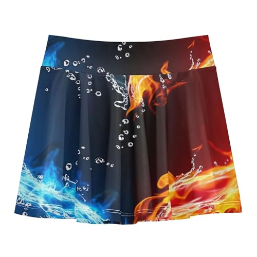 Joisal Girls' Shorts Athletic Skorts Heart Water Fire Black Toddler Tennis Skirts Funny Flowy Skort 3t