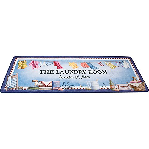 Collections Etc Loads of Fun Laundry Room Mat Rug with Whimsical Laundry Room Design
