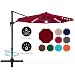 Best Choice Products 10ft Solar LED 360 Degree Rotating Cantilever Offset Patio Umbrella w/Easy Tilt - Burgundy