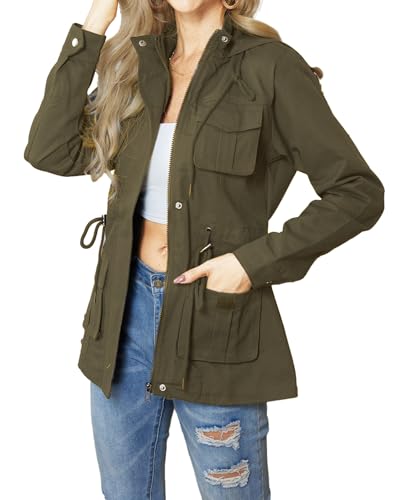 sexycherry Casual Jackets for Women Long Sleeve Lightweight Outwear Bomber Coats with Pockets4