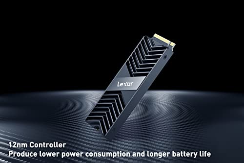 Image of Lexar Professional NM800 PRO with Heatsink SSD, M.2 2280 PCIe Gen4x4 NVMe 1.4 Internal SSD, Up to 7500MB /s Read, 6300MB /s, Internal Solid State Drive for PS5, Gamer (LNM800P001T-RN8NG), Black, 1TB